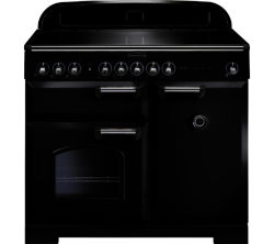 RANGEMASTER  Classic Deluxe 100 Electric Induction Range Cooker - Black & Chrome